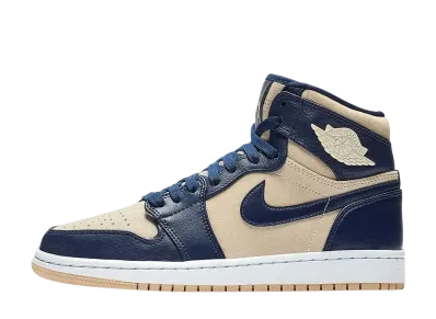 ナイキ ウィメンズ エアジョーダン1 レトロ プレミアム "ミッドナイト ネイビー ライト クリーム"