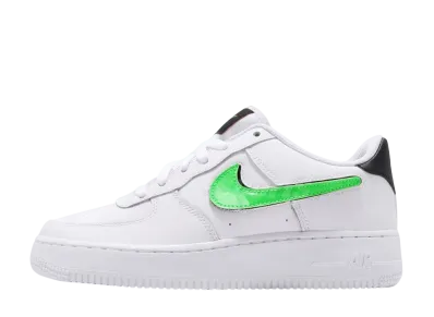 Nike GS Air Force 1 Low "Removable Swoosh White Green Strike"