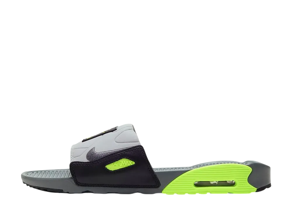 NIKE AIR MAX 90 SLIDE SMOKE GREY VOLT BLACK