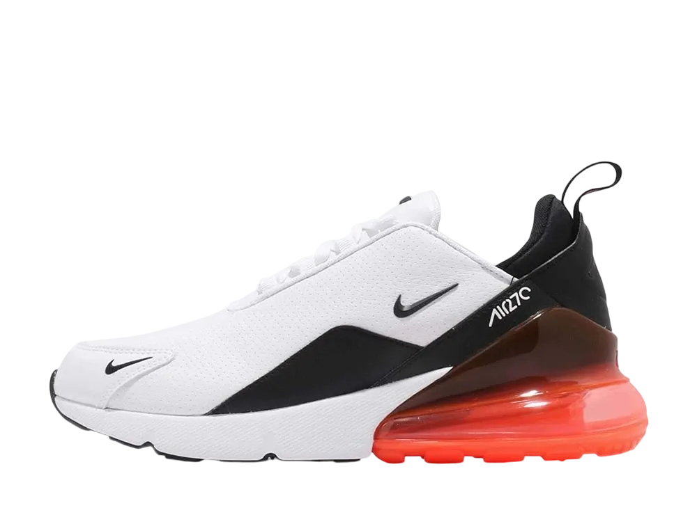 NIKE AIR MAX 270 LEATHER WHITE BLACK HYPER CRIMSON