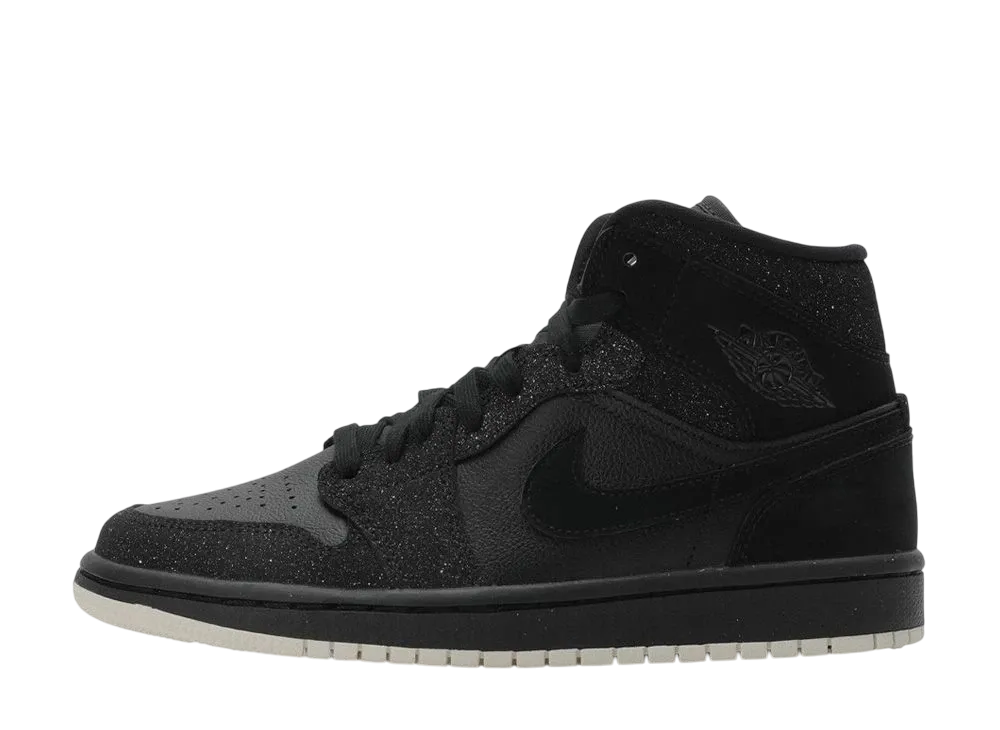 ナイキ ウィメンズ エアジョーダン1 ミッド "グリッター ブラック"