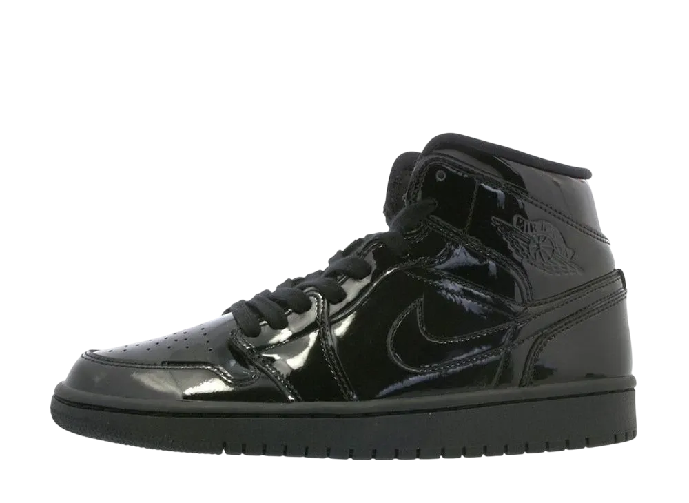 Nike Women's Air Jordan 1 Mid SE "Triple Black Patent"