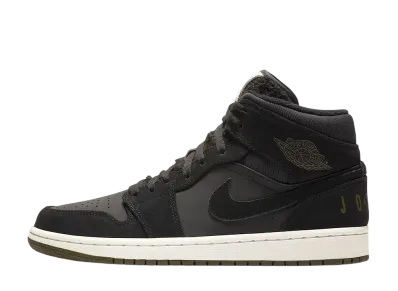 Nike Air Jordan 1 Mid "Black/Olive Canvas"