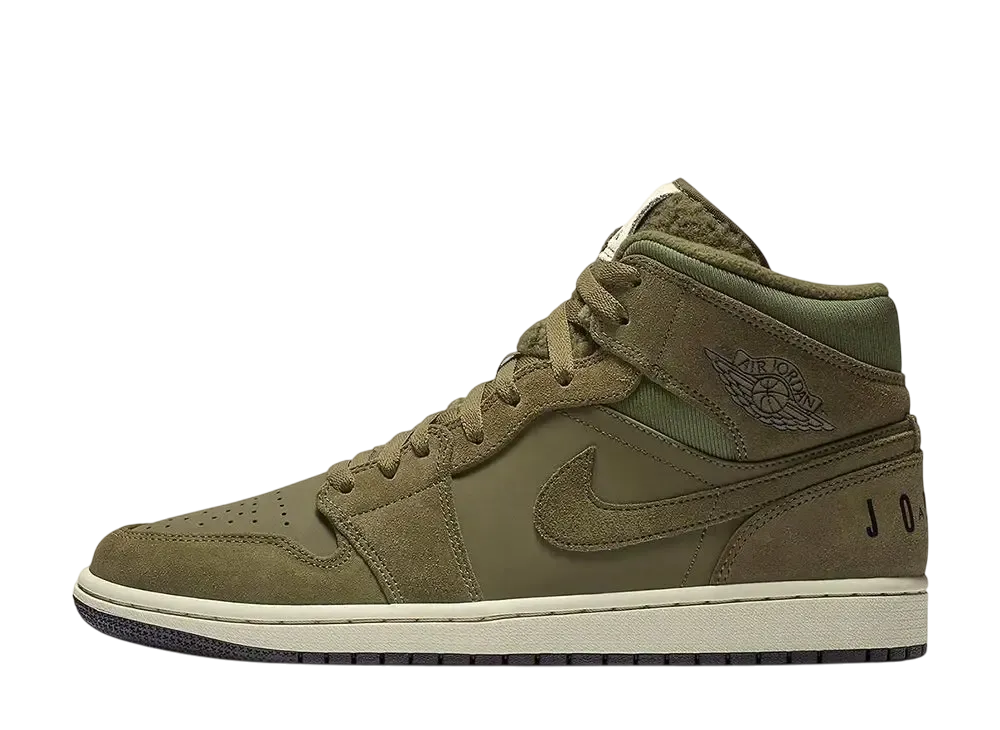 ナイキ エアジョーダン1 ミッド "オリーブ キャンバス (2018)"