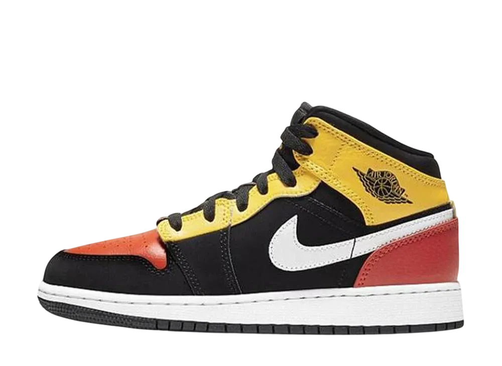 NIKE AIR JORDAN 1 MID BLACK AMARILLO TEAM ORANGE (GS)の新品