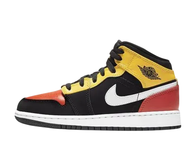 ナイキ エアジョーダン1 ミッド "ブラック アマリロ チーム オレンジ (GS)"
