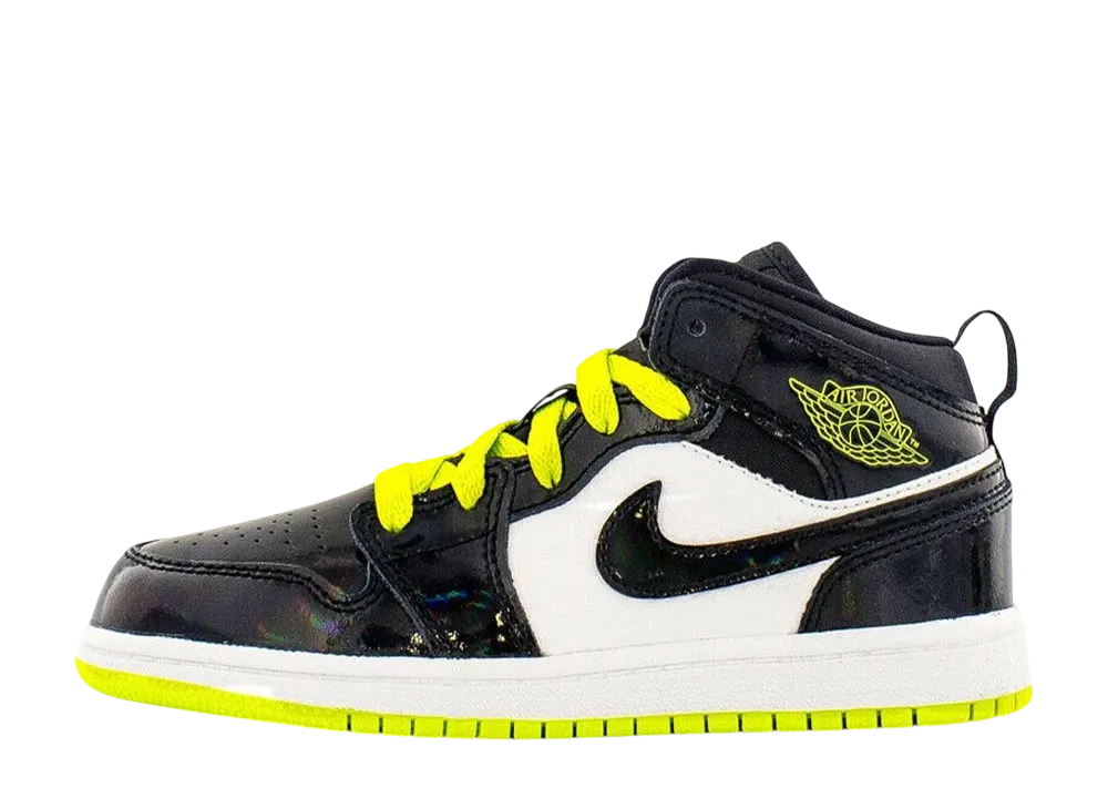 Nike PS Jordan 1 Mid "Black/Cyber Mystic Green"