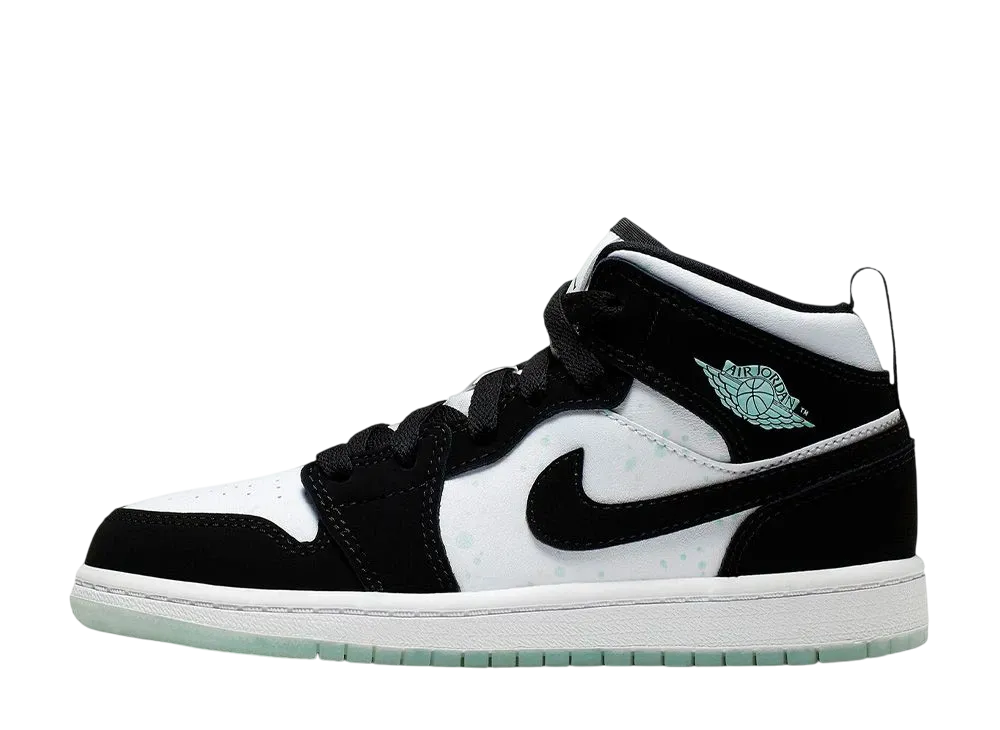 ナイキ PS エアジョーダン1 ミッド "ホワイト/ブラック/ティールティント"(キッズ)