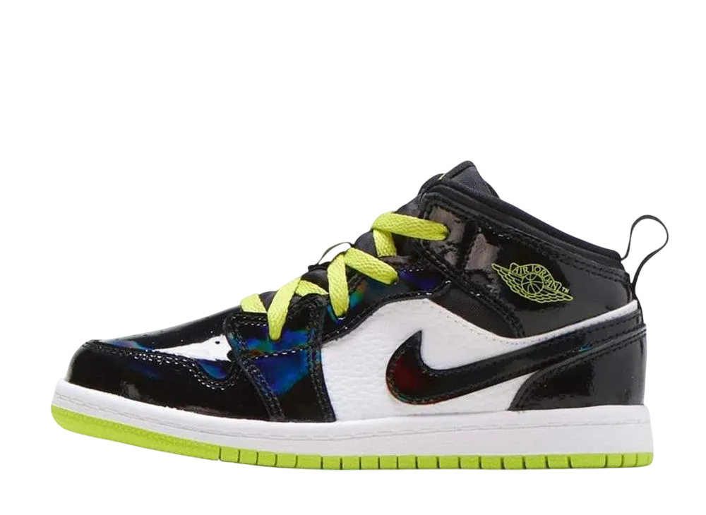 ナイキ TD エアジョーダン1 ミッド "ブラックサイバー/ミスティックグリーン"(キッズ)