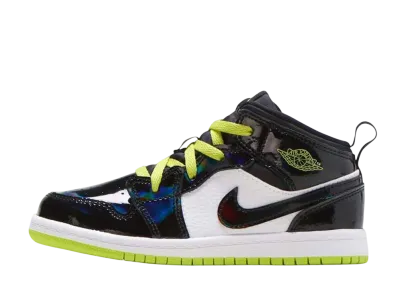 Nike TD Jordan 1 Mid "Black Cyber/Mystic Green"