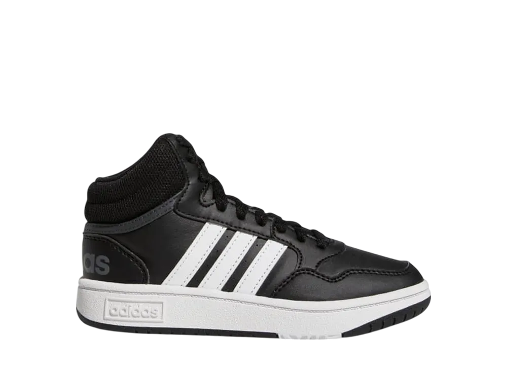 アディダス GS フープス ミッド "コアブラック/クラウドホワイト/グレーシックス" (キッズ)