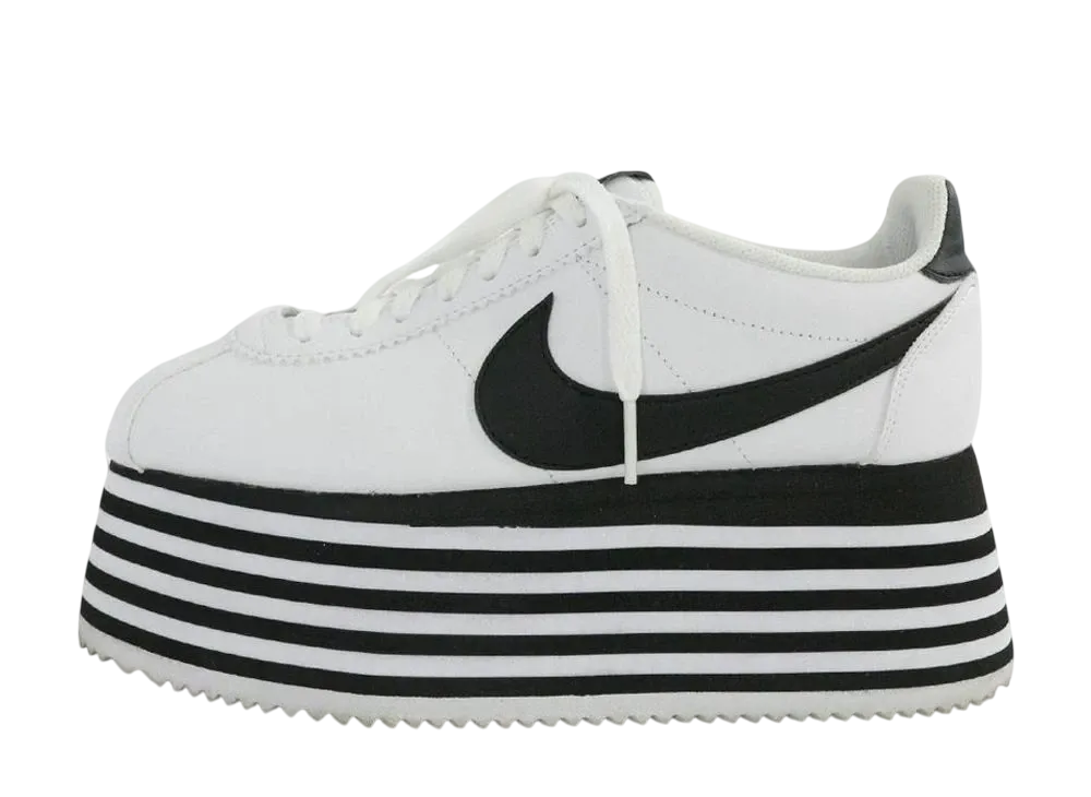 コム デ ギャルソン × ナイキ ウィメンズ コルテッツ プラットフォーム "ホワイト ブラック"