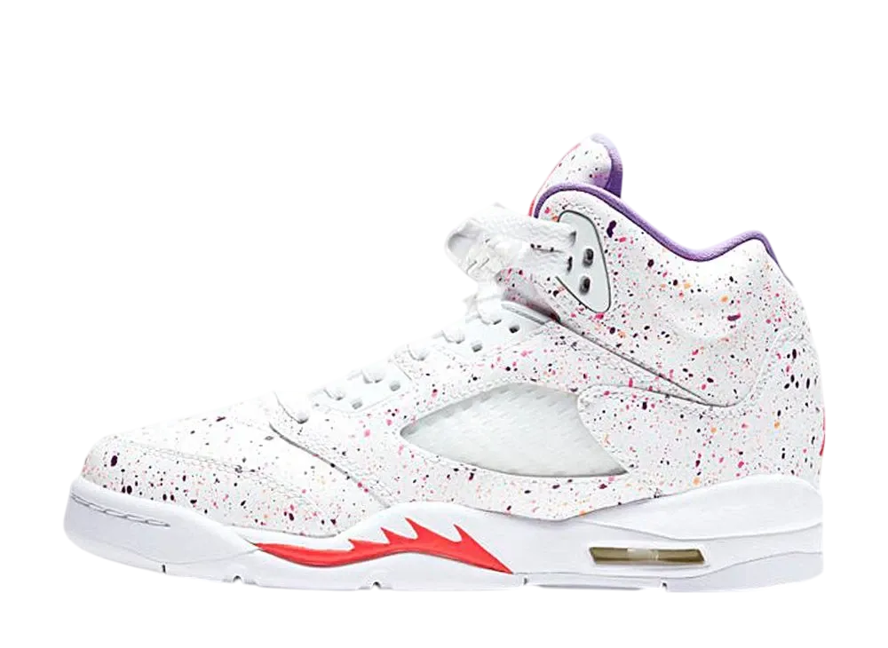 ナイキ エアジョーダン5 レトロ "ホワイト レーサー クリムゾン ボルテージ パープル (GS)"