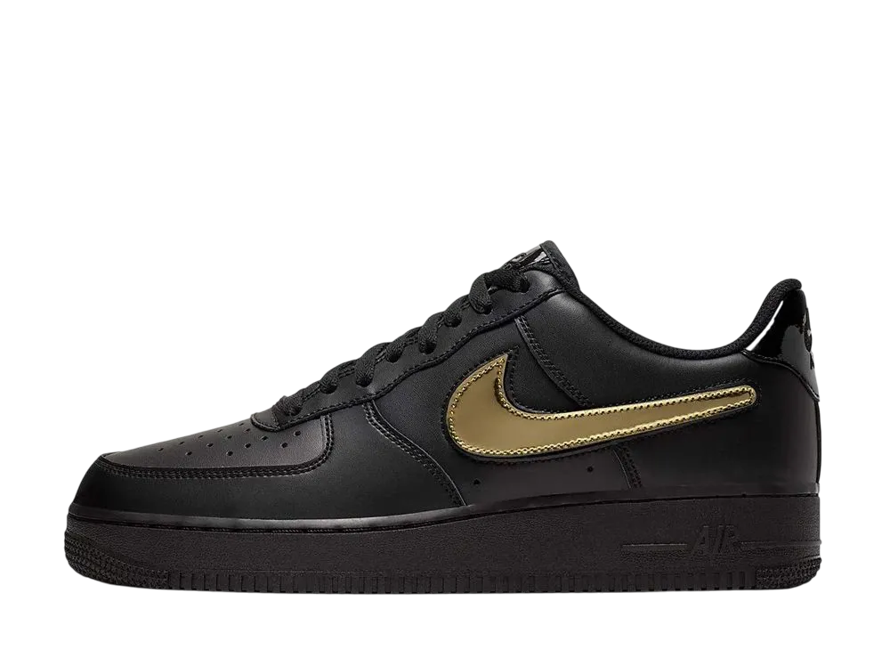 Nike Air Force 1 Low "Black Metallic Gold Removable Swoosh Pack"
