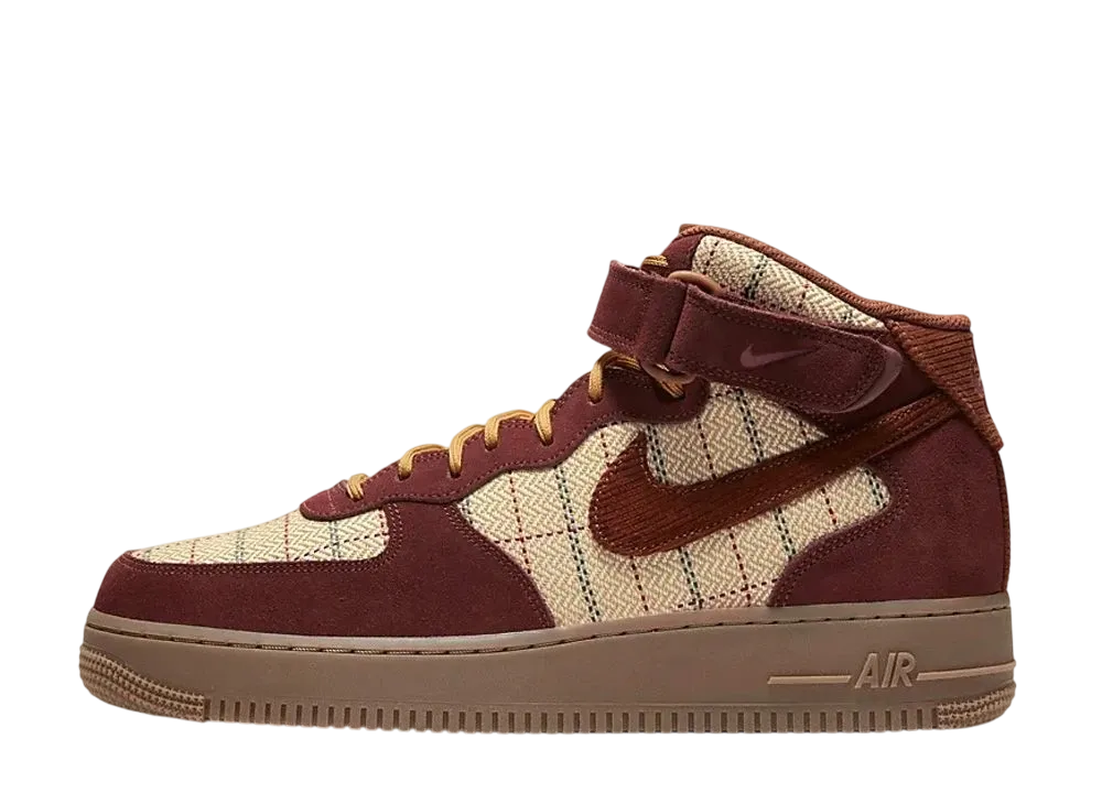 ナイキ エアフォース1 ミッド "プレイド ブラウン"