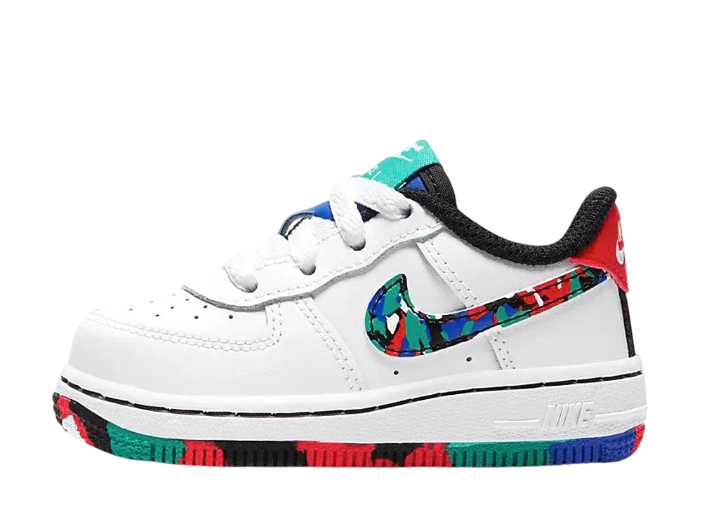 ナイキ TD エアフォース1 ロー "クレヨンホワイト/マルチ"(キッズ)
