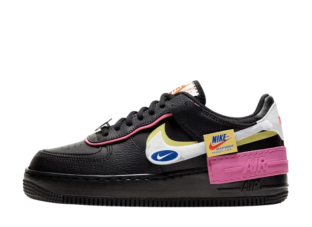 Nike Women's Air Force 1 Shadow Removable Patches "Black Pink"