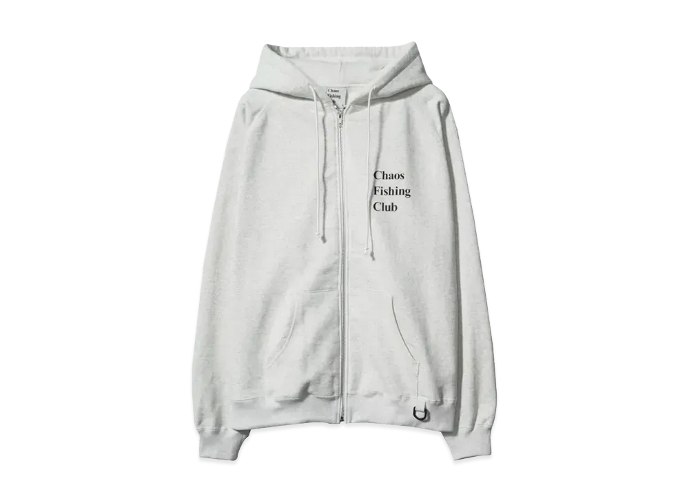 Chaos Fishing Club Logo Zip Up Hoodie "GRAY"