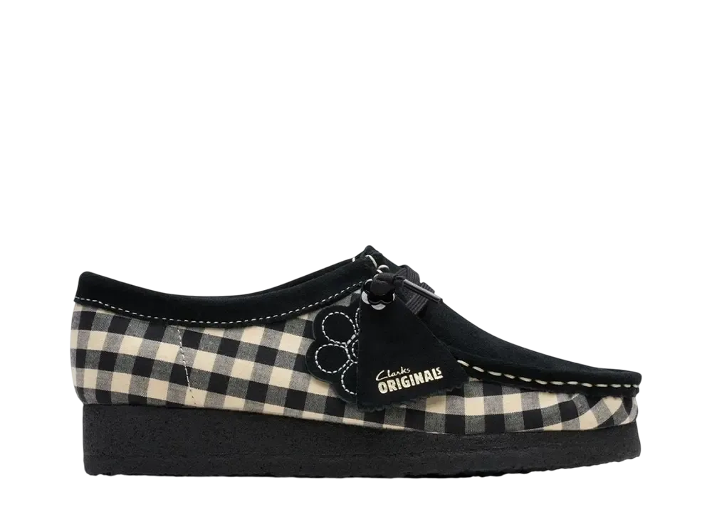 Clarks Women's Wallabee "Black/White Gingham"