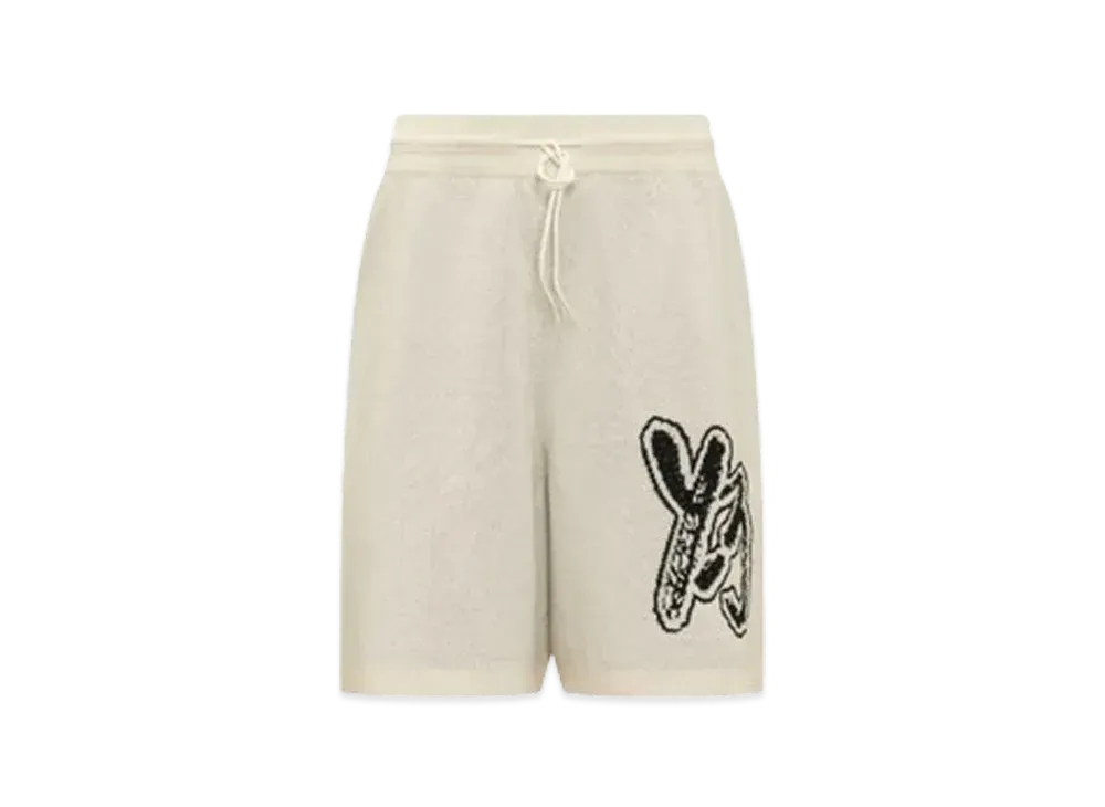 Y-3 Brush Logo Knit Short Pants "Off White"