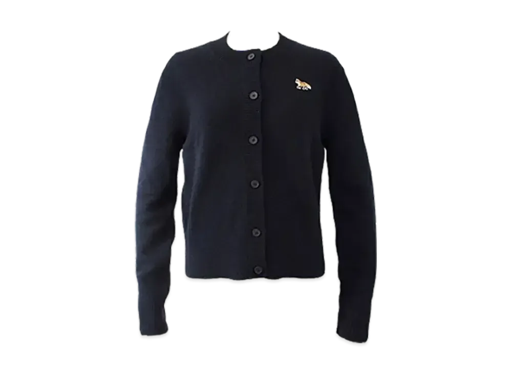 Maison Kitsune Baby Fox Patch Fitted Cardigan "Navy"