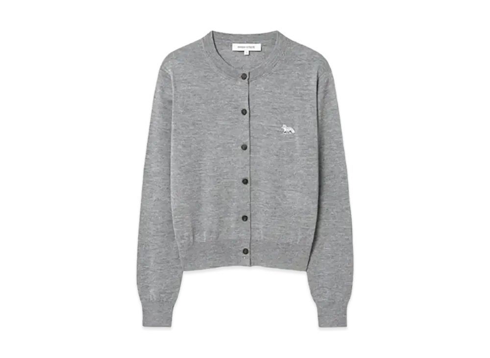 Maison Kitsune Baby Fox Patch Regular Cardigan "Medium Grey Melange"