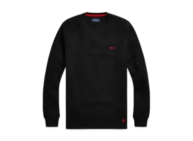 Polo Ralph Lauren Waffle Knit Crewneck Long T-shirt "Polo Black"