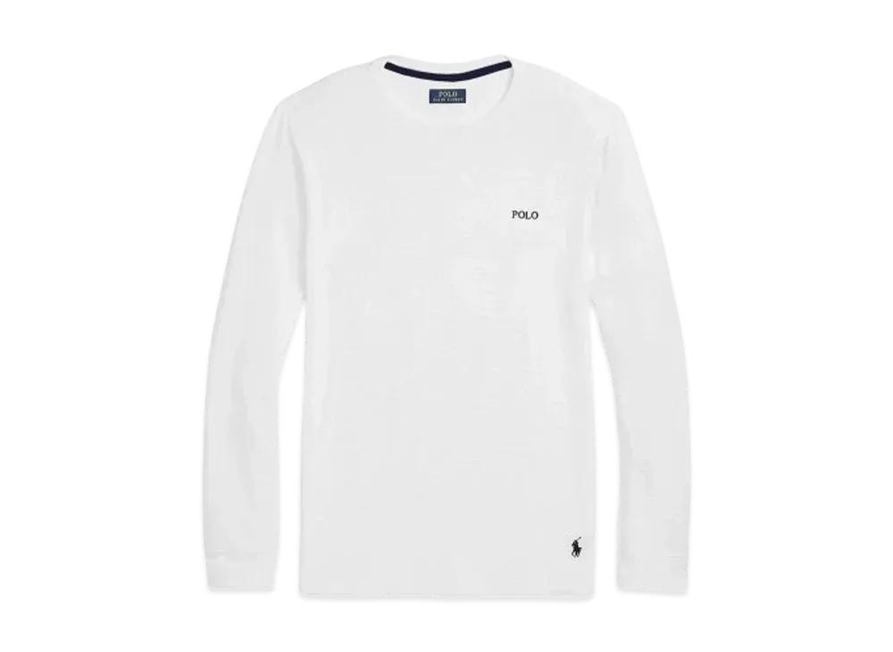 Polo Ralph Lauren Waffle Knit Crewneck Long T-shirt "White"