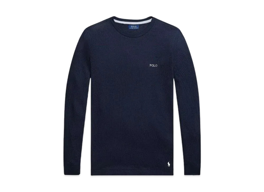 Polo Ralph Lauren Waffle Knit Crewneck Long T-shirt "Cruise Navy"