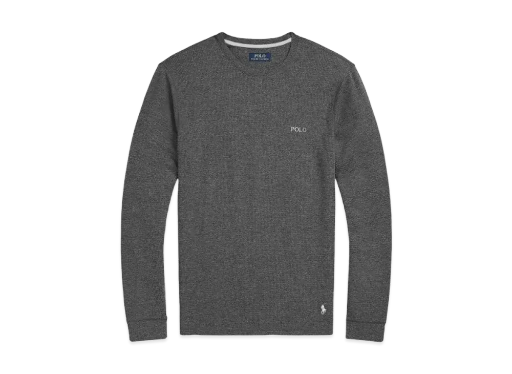 Polo Ralph Lauren Waffle Knit Crewneck Long T-shirt "Charcoal Heather"