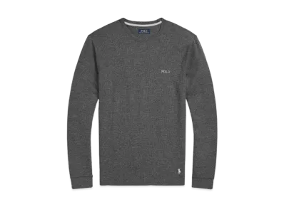 Polo Ralph Lauren Waffle Knit Crewneck Long T-shirt "Charcoal Heather"