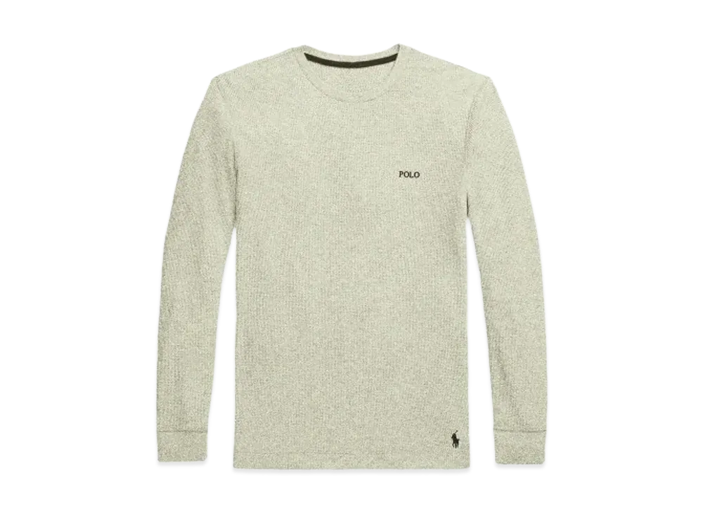 Polo Ralph Lauren Waffle Knit Crewneck Long T-shirt "Oxford Heather"