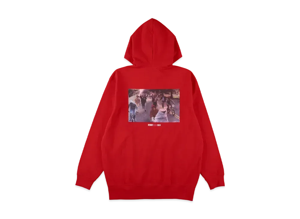 WIND AND SEA x E.T. Bmx Chase Zip Up Sweatshirt "Red"
