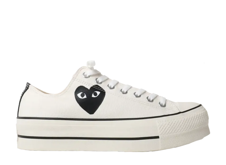 プレイ コムデギャルソン × コンバース オールスター ロー "ホワイト"