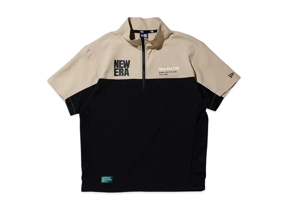 NEW ERA Golf Short Sleeve Crosswear Jacket Square New Era "Beige/Black"