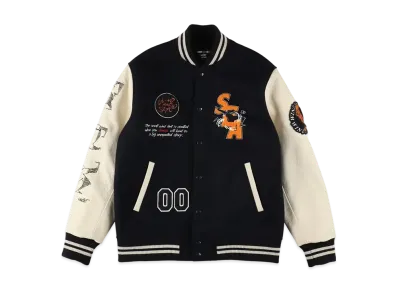 WIND AND SEA x LEEGET Varsity Jacket "Navy"