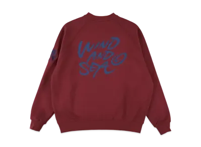 WIND AND SEA x LEEGET Crewneck Raglan Sweatshirt "Red"