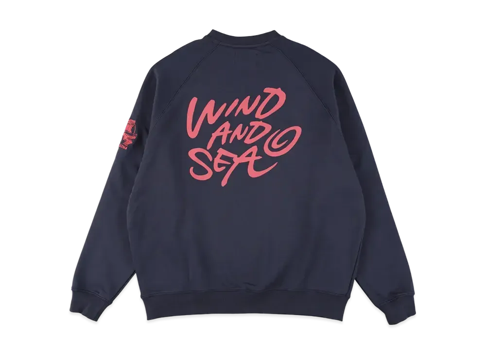 WIND AND SEA x LEEGET Crewneck Raglan Sweatshirt "Navy"