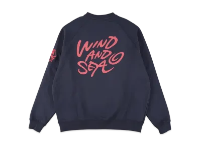 WIND AND SEA x LEEGET Crewneck Raglan Sweatshirt "Navy"