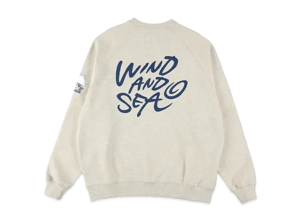 WIND AND SEA x LEEGET Crewneck Raglan Sweatshirt "Ivory"