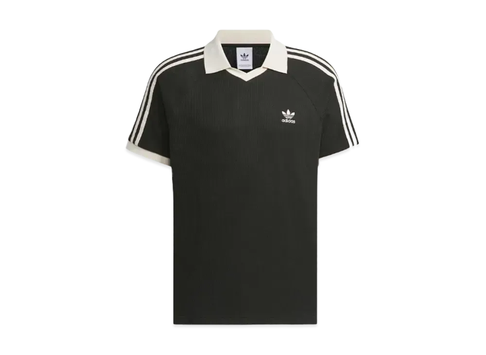 adidas Waffle Short Sleeve Polo Shirt "Black"