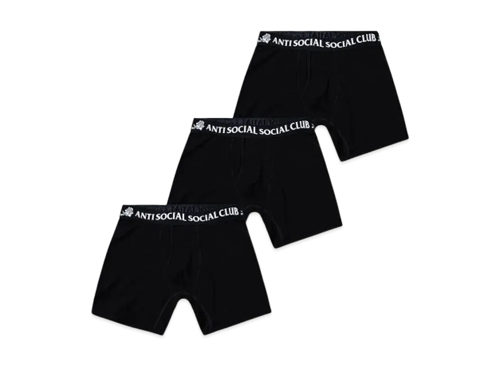 ANTI SOCIAL SOCIAL CLUB Jacquard Logo Boxer Briefs 3-Pack "Black"
