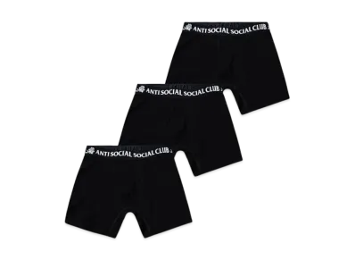 ANTI SOCIAL SOCIAL CLUB Jacquard Logo Boxer Briefs 3-Pack "Black"