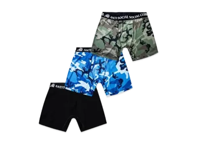 ANTI SOCIAL SOCIAL CLUB Jacquard Logo Boxer Briefs 3-Pack "Camo Solid"