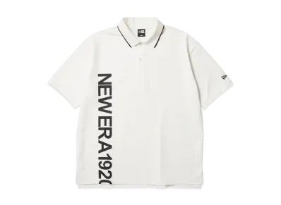 NEW ERA Short Sleeve Oversized Polo Shirt Vertical Logo "Off White"