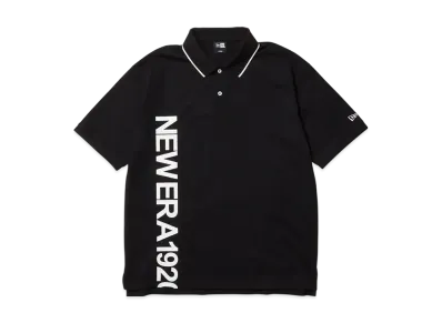 NEW ERA Short Sleeve Oversized Polo Shirt Vertical Logo "Black"