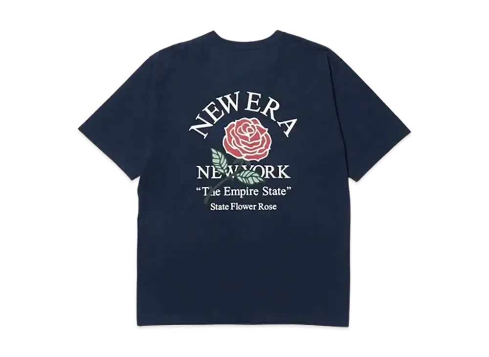NEW ERA Short Sleeve Washed Cotton T-shirt State Flower "Light Navy"