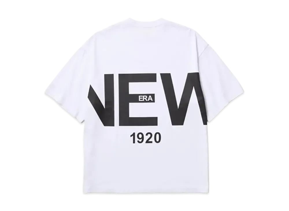 NEW ERA Short Sleeve Oversized Cotton T-shirt Zoom Up Logo "White"