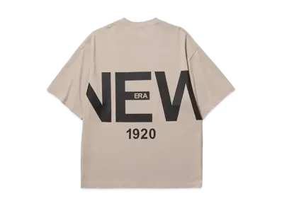 NEW ERA Short Sleeve Oversized Cotton T-shirt Zoom Up Logo "Rose Gray"