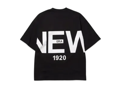 NEW ERA Short Sleeve Oversized Cotton T-shirt Zoom Up Logo "Black"